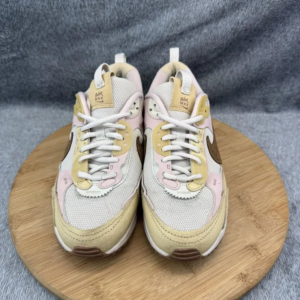 Nike Air Max 90 Futura Shoes Womens Size 8 Beige Pink Mesh Sneakers DZ4704-100